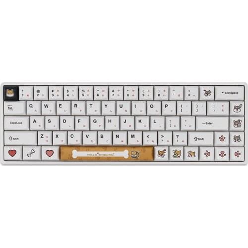 134 Keys Shiba Inu Anime PBT Cute Dog Key Theme Keycaps XDA Profile PBT Dye Sublimation Mechanical Keyboard Keycap For MX Switch