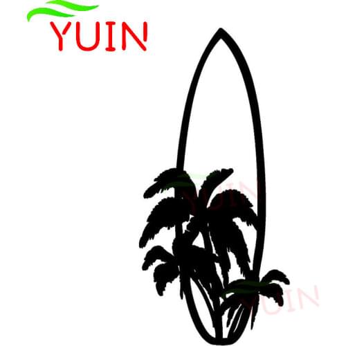Fashion Surfboard Surfing Car Sticker Coconut Tree Decal Personality PVC Body Window Fittings Decoration Waterproof UV Decals