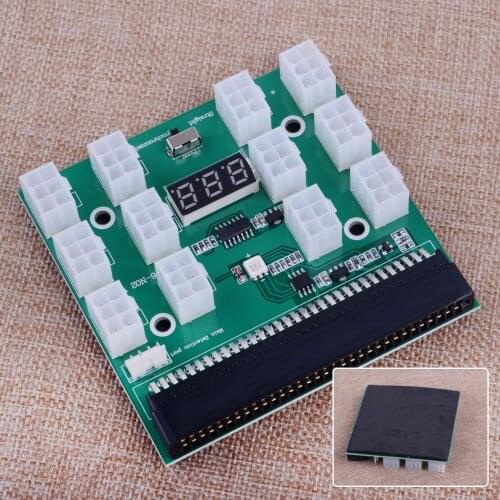 LETAOSK 1200w/750w 12x 6 Pin Power Supply Breakout Board Module fit for HP PSU GPU Mining Ethereum ZEC ATX64P6-N02