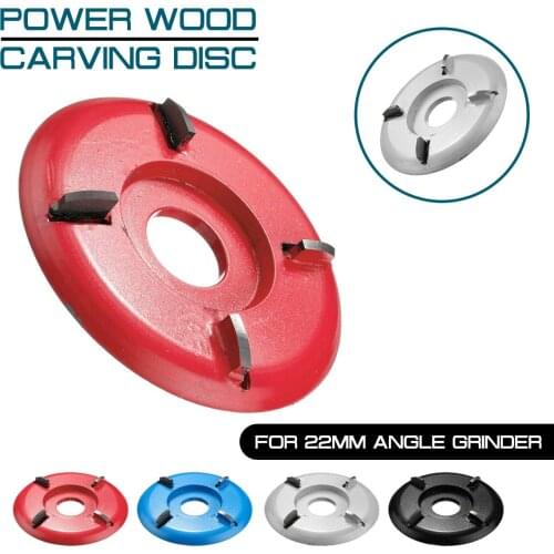 90mm H22 Power Wood Carving Disc Milling Cutter Four-tooth Arc Woodworking Turbo Plane Disc Grinder For 22mm Angle Grinder Tool