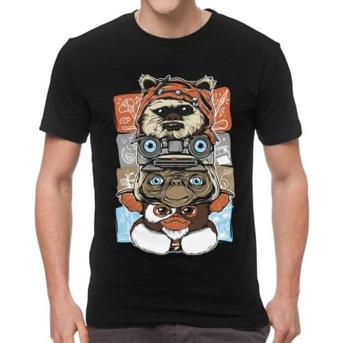 80s Horror Christmas Movie Lcon T Shirt for Men Cotton T-shirts Tshirt Short Sleeve Gremlins Gizmo Monster Gremlin Film Tees Top