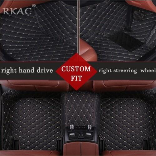 RKAC Custom fit right hand drive car floor mat for Audi A1 A3 A4 B6 B7 B8 B9 A5 A6 C6 C7 A7 rugs carpet liners rugs carpet liner
