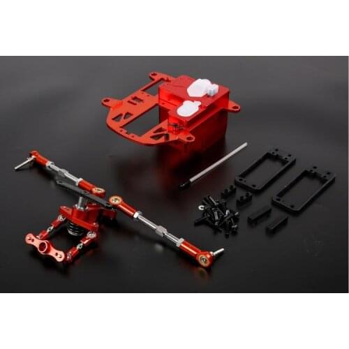 Upgrade part symmetric steering system with CNC metal battery case kit for 1/5 HPI Rovan KM Baja 5B 5T 5SC
