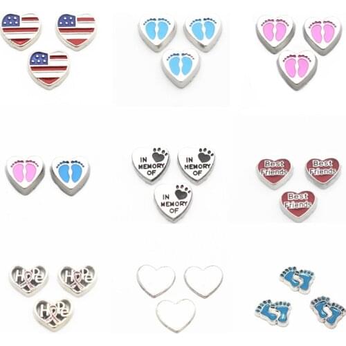 Wholesale 10pcs/lot heart best friend floating charms living glass floating memory locket charms jewelry