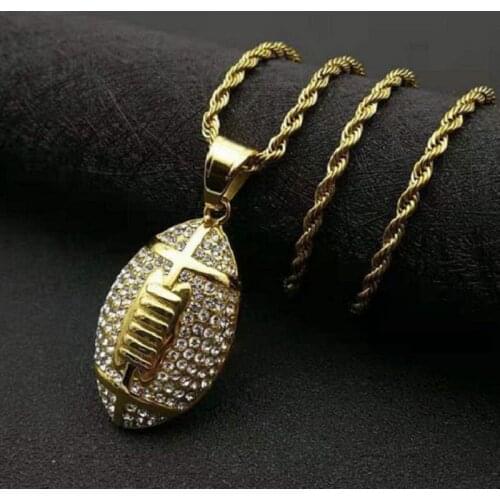 Titanium steel rugby pendant necklace