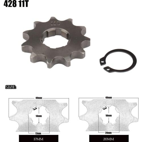 428 11T tooth 17mm 20mm front engine sprocket ATV BIKE 50cc 70cc 90cc 110cc 125cc 150cc