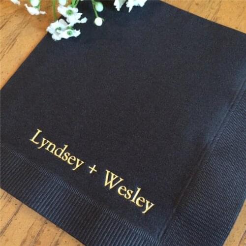 Personalized Napkins Printed Engrave Monogram Paper Cocktail Luncheon Dinner Guest Towel Wedding Birthday Shower Anniversary