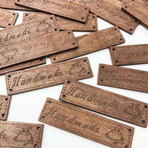 20pcs 63*16mm Brown Wood Buttons 2Holes Sewing Crafts Accessories WB35