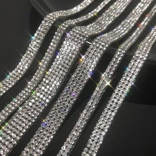 2 Yard Self Adhesive Crystal Rhinestone Sticker Diamond Ribbon Diy Sticker Rhinestones For Arts Crafts Diy Event Car Phone Decor