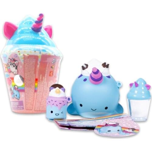 Mengxi Family Smooshymushy Unicorn Blind Box Ice Cream Pet Cup Fidget Toys Collectible Anime Figure Toys Surprise for Kids Gift