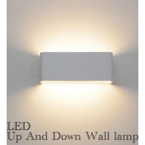 5w 10w 15w Led Aluminium Wall Light Rail Project Square Led Wall Lamp Black White Bedside Room Bedroom Wall Lamps Arts
