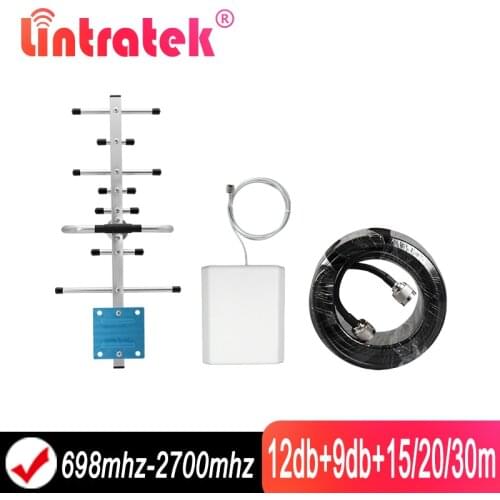 698-2700mhz 8 Yagi Internal Panel Antenna 15/20/30m Cable Full Set Accessories For GSM 2G 3G 4G Mobile Signal Repeater/Booster