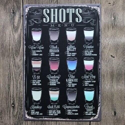 Shots America Metal Tin Sign Bar Pub Home Wall Decoration Retro Metal Art Poster Crafts(Visit Our Store, More Products!!!)