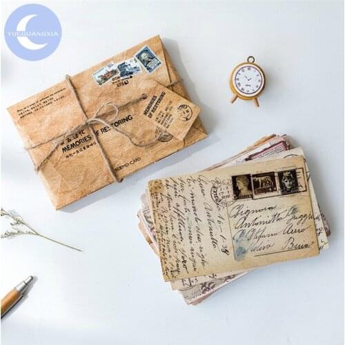 YUEGUANGXIA 30pcs/box Retro Vintage Style Old Memories of Restoring Postcard Creative Stationery Writing Greeting Gift Postcards