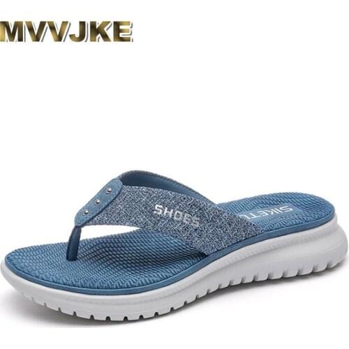 MVVJKE Fashion Womens Flip Flops Anti-Slip Casual Beach Shoes Lady Summer New Shoes Ladies Slippers Large Size