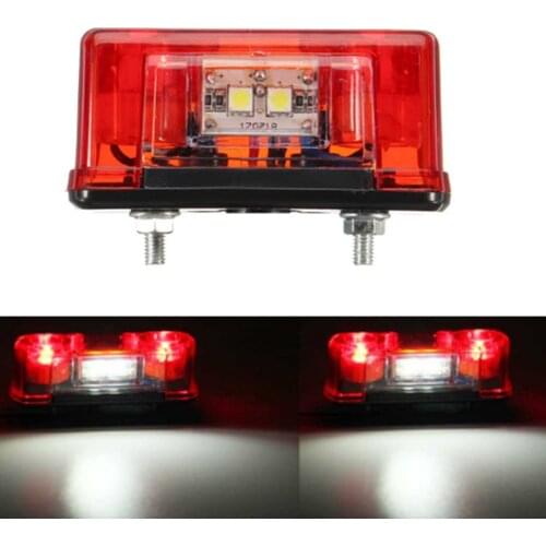 1Pc 12v 24v Car Led License Number Plate Light Lamp Universal Led License Plate Car Truck Trailer Lorry Rear Tail Light 4SMD LED