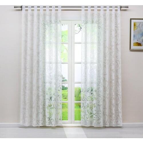1PCS Window Curtain Modern Sheer Tulle Voile Fabric Screening Window Treatment for Living Room White Pink