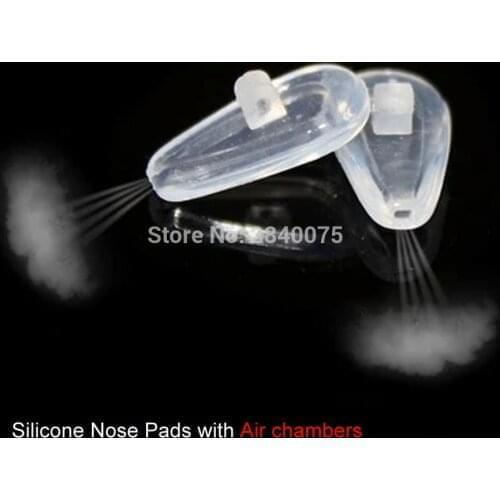 10Pairs(20pcs)12mm 14mm super soft Air Chamber Silicone Nose Pads for optical Eyewear Glasses Accessories Screw-in Push-in