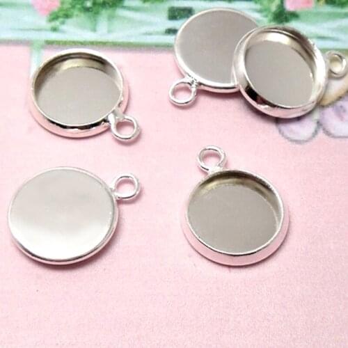 20pcs/lot Fit 12/14/16/18/20/25mm Glass Cabochon Cameo Bracelet Charms Necklace Pendants Findings Bases Tray Blank Diy Jewelry