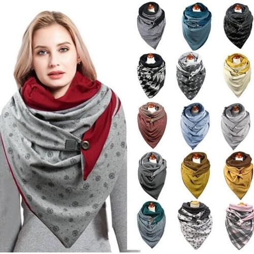 2020 Fashion Winter Women Scarf Soild Dot Printing Button Soft Wrap Casual Warm Scarves Shawls Scarf Women Multicolor Scarf New