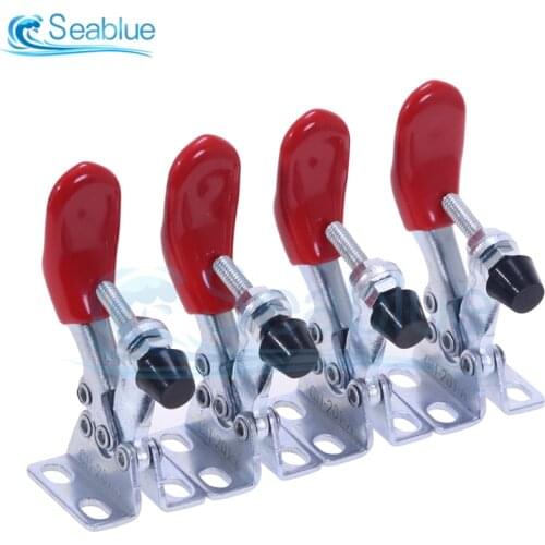 4Pcs/set GH-201A Horizontal Toggle Clamp Quick-Release Toggle Clamps Set 27KG Vertical Toggle Clamp Hand Clip Tools