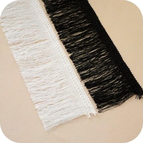 500x10cm White/Black Fringe Tassel for Decorative Garment Home textile Curtain sewing Accessories 5meters