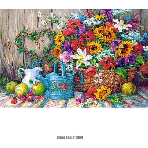 5D DIY Diamond Painting Flowers Vase Fruits Full Drill Cross Stitch Diamond Embroidery Mosaic Home Decor Gift