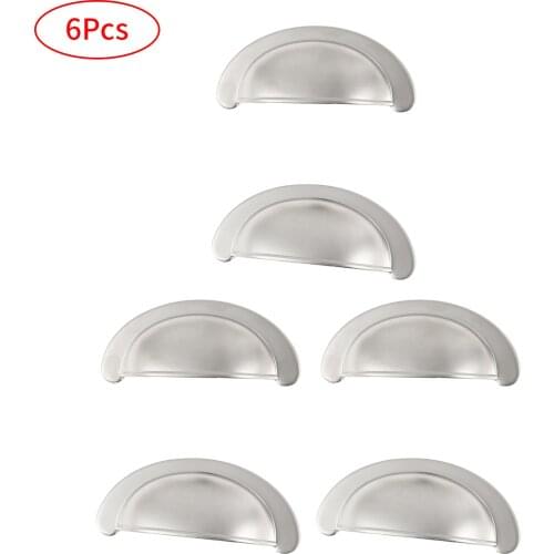 6Pcs Shell-Shape Pulls Zinc Alloy Wardrobe Handles Cupboard Cabinet Pulls Vintage Furniture Knobs Drawer Dresser Door Pull Knob