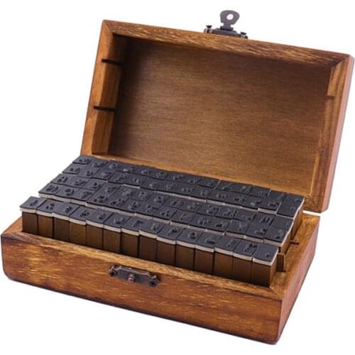 70pcs/set Dark brown Vintage Wooden Lowercase Alphabet Letters Rubber Stamps Seal Set with Wooden box High Quality Wood Stamp