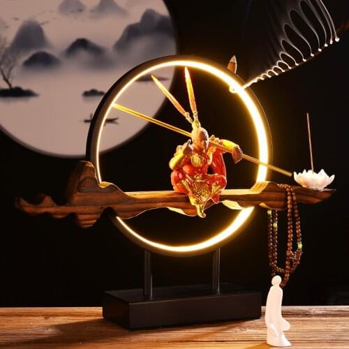 Electric Incense Burner Arabic Style Ceramic Led Light Incense Burner Monkey King Statue Decoracion Para El Hogar Incense Holder