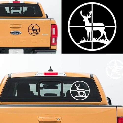 Free shipping 1Piece aiming at a deer hunting vinyl graphics decals car sticker for pickup window tail gate