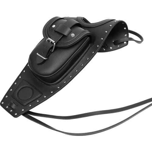 Black PU Leather Motorcycle Gas Tank Dash Console Center Pouch Bag For Harley Sportster Forty Eight 883 1200