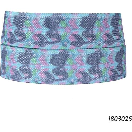 Cartoon character foe for kids headbands, wholesale 50 yards mermaid printed fold over elastic