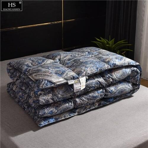 Elegant Delicate Paisley Goose Down Quilt 3.5/4Kg Winter Comforter Filling Power800 Combed Cotton Duvet Quilt OEKO-TEX Certified