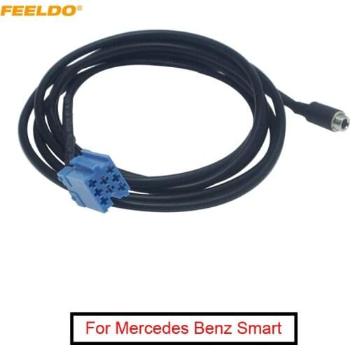 FEELDO 1Pc Car Radio Audio Stereo 8-Pin 3.5mm Female Socket AUX Input Adapter for Mercedes Benz Smart 450 AUX Cable #AM6200