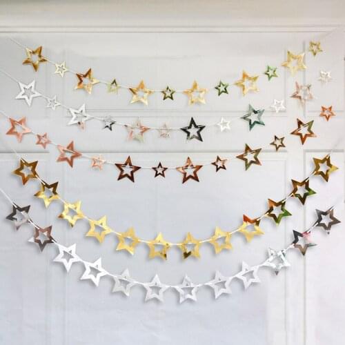 Five-pointed Star Paper Pull Flower Banner Flag Hanging Birthday Flag Wedding Party Decoration Birthday Party Decorations Adult