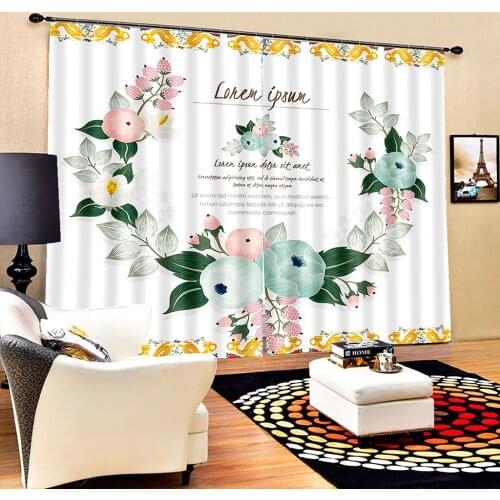 Photo pink flower curtains 3D Window Curtains For Living Room Bedroom 3D Window Curtains Living Room wedding bedroom