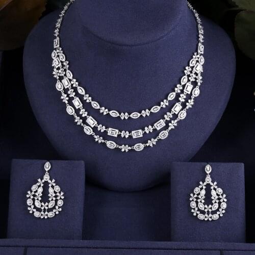 Jankelly Nigeria 2pcs Bridal Zirconia Jewelry Sets For Women Party, Luxury Dubai Nigeria CZ Crystal Wedding Jewelry Sets