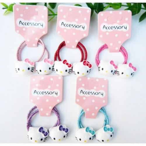 Kawaii Children Hair Ring Hellow Kittys Cat Plushie Cartoon Cute Princess Dolls Anime Plush Toys For Girls Birthday Gift