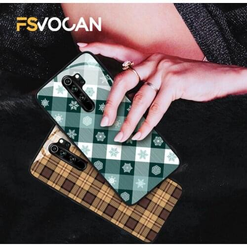 Tartan Plaid Seamless Fabric Texture Cover For Xiaomi Redmi POCO Note 10 9 8 Pro Max 8T 9S 8A 9A 9C X3 NFC Flannel 4G Phone Case