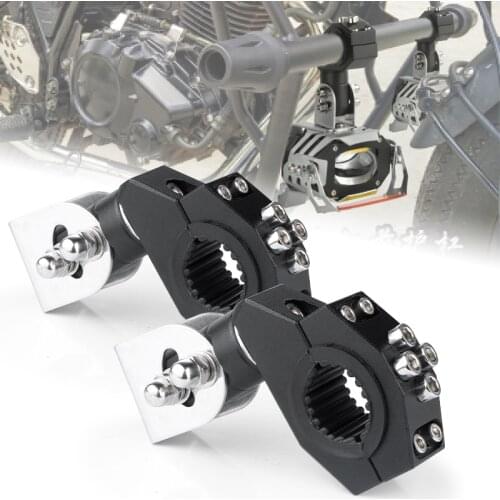 2pcs Motorcycle bumper spotlight auxiliary lamp metal bracket Led Head Light Tube Clamp Mount Kit For Motorcycle Fog Light