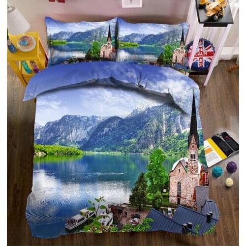Blue Bed Linen 3D Bedding Set Duvet Cover Pillowcase Bed Cover Twin Full Queen California King Decorate Double Bed Set King Size