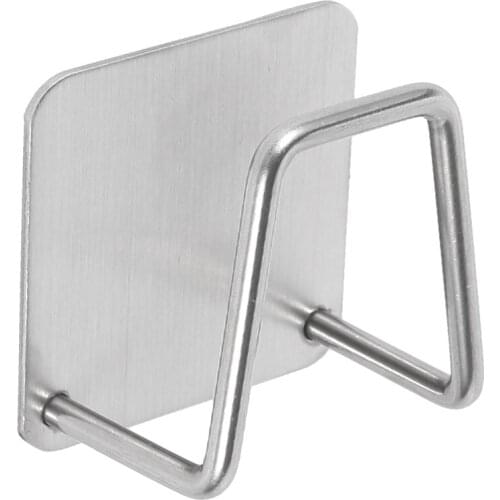Kitchen Sponges Holder Self Adhesive Sink Sponges Drain Drying Rack Stainless Steel Sponges Holder Rack Kitchen Sink Accessories