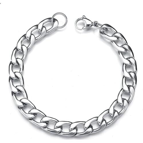 Hot Sale 6/8/10MM Stainless Steel Cuban Chain Bracelet Fashion Hip-Hop Rock Style Men Link Bracelet Party Gift Jewelry