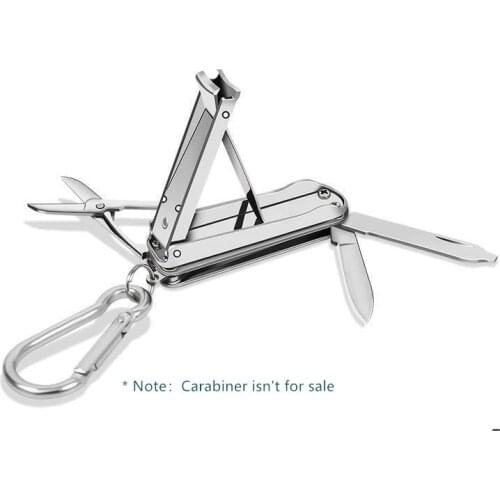 Foldable 4 In 1 Nail Clipper Cutter Portable Practical Manicure Tools Stainless Steel Extremely Small Scissor Knife Key Ring