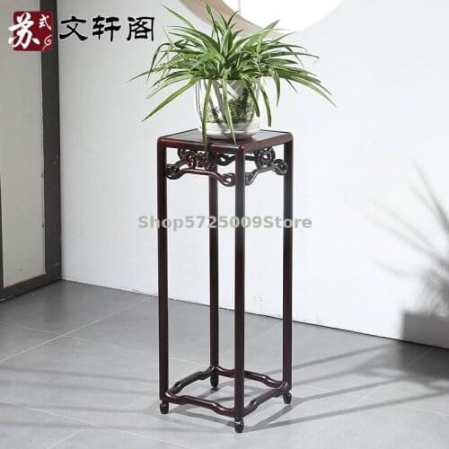 Mahogany furniture Ming style flower stand Solid wood rosewood flower table floor bonsai stand living room Chinese style room bu