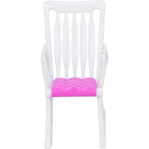 Doll House Miniature For Pink Chair For Barbie Doll Accessories Kids Girls Play House Bedroom Toy Doll House Decoration