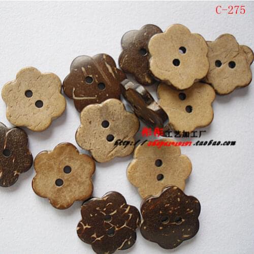 Fashion natural coconut shell button,18mm flower buttons for craft,flatback buttons for garment(c-275)