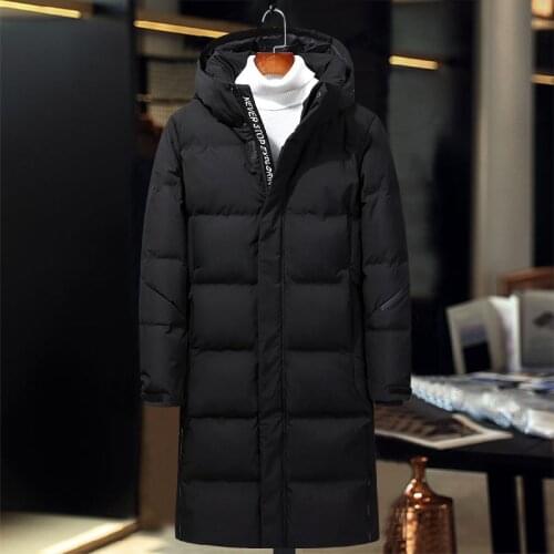 New arrival mens down jackets black grey white long coat men fashion brand men winter coat high quality windproof mens down