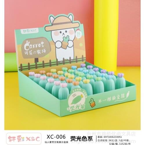 New Random Color Fluorescent Pen Highlighter Pen Creative Cute Cactus Graffiti Markers Student Stationery School Supplies